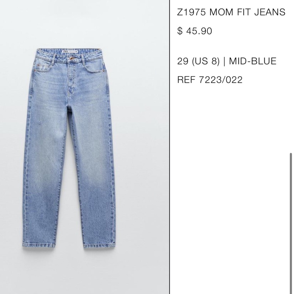 Women's Zara Mom Fit Jeans US 29 (8)